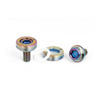 VIRELLO Tornillos de brazo de manivela de bicicleta, tornillos de soporte inferior de agujero cuadrado M8 x 15 mm para bielas de aleación, rosca de conexión firme, negro, paquete de 2