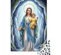 Virgen con Niño Puzzle de 1000 Piezas Papel para Adultos Escena Cueva Espiritual Relajación Familia Decoración Regalo 38x26cm/1000pcs