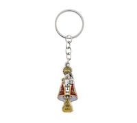 Virgen Covadonga Llavero metálico 5.5 cm. patrona de Asturias esmaltado color trasera lisa