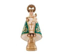 Virgen de Covadonga Figura 30 cm. Escultura La Santina Asturias Manto Verde Resina