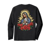 Virgen de Guadalupe Rosas Rojas Señora Católica de Guadalupe Manga Larga