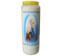 Virgen de Lourdes - Vela de oración en tarro Novena 18 x 7 cm, 100% vegetal, combustión 9 días - 216 horas