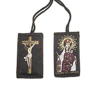 Virgen del Carmen Marrón Scapulary con Jesús en la Santa Cruz - Escapulario De La Virgen del Carmen