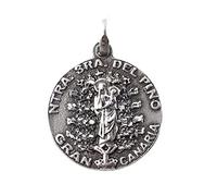 Virgen del Pino Gran Canaria medalla plata Ley 925m. unisex 21 mm. colgante macizo detalles realistas