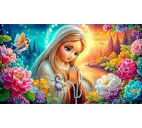 Virgen María 1000 Piezas Puzzle para Adultos Papel Reciclado Extremadamente difícil Desafiante para decoración Mural y Regalos 70x50cm/1000pcs