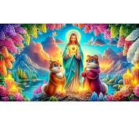 Virgen María 1000 Piezas Puzzle para Adultos Regalo Divertido & Actividad en casa Idea Juego Educativo relajación para Adultos 38x26cm/1000pcs