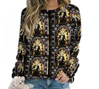 Virgen María 3D Impresión Sudaderas Mujeres Casual Manga Larga Sudaderas Mangas Raglan Pullovers Harajuku Tops Ropa Femenina