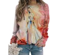 Virgen María 3D Impresión Sudaderas Mujeres Casual Manga Larga Sudaderas Mangas Raglan Pullovers Harajuku Tops Ropa Femenina