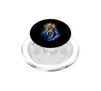 Virgen María Azul Pintura Abstracto Icono Obra De Arte Estilo PopSockets PopGrip para MagSafe