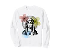 Virgen María con Flores Vintage gráfico Sudadera