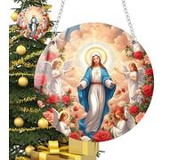 Virgen María de árbol de Navidad, de Navidad Colgante Religioso Acrílico 2D,Virgen Ornamento Religioso Colgante Colgante Colgante Católico De Navidad para Árbol