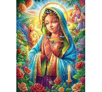 Virgen María en el jardín Puzzle 300 Piezas Obra De Arte 3D Realista Wild Animals Fantasy Hada Tale Rompecabezas para Hombres Y Mujeres Desafío Intelectual Estera Portátil DIY Moderno 300 PCS