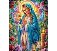 Virgen María en el jardín Rompecabezas 500 Piezas Cartón para Expertos Sueño de Pintura al óleo de Cuento de Hadas Mejora Atención para Semana Santa Garantía Satisfacción Más Vendido 500 PCS
