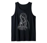 Virgen María - Gráfico Minimalista de línea de fe Cristiana Camiseta sin Mangas