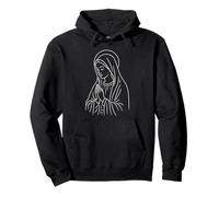 Virgen María - Gráfico Minimalista de línea de fe Cristiana Sudadera con Capucha