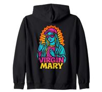Virgen María Hip Hop - Divertida fe Cristiana Colorida Sudadera con Capucha