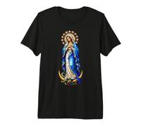 Virgen María Inmaculada Concepción Gótico Mosaico Icono Arte Camiseta Premium