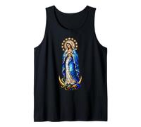 Virgen María Inmaculada Concepción Gótico Mosaico Icono Arte Camiseta sin Mangas