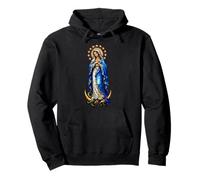 Virgen María Inmaculada Concepción Gótico Mosaico Icono Arte Sudadera con Capucha