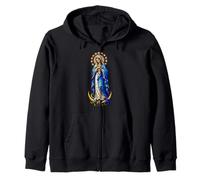 Virgen María Inmaculada Concepción Gótico Mosaico Icono Arte Sudadera con Capucha