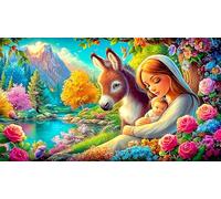 Virgen María Juego de Puzzle 1000 Piezas Desafío de Juego Educativo desafiante para Adultos y niños de 12+ años 70x50cm/1000pcs