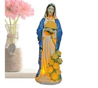 Virgen María Lámpara De Jardín | Decoración De Estatuilla De Resinas Solar - Al Aire Libre Santísima Madre Escultura | Para Al Aire Libre Jardín Patio Trasero..