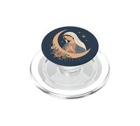Virgen María Madonna Fe Católica Oración Luna Floral PopSockets PopGrip para MagSafe