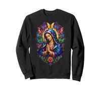 Virgen María Mariposa Rosa Catedral Gótica Icono Sagrado Sudadera