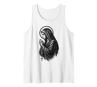 Virgen María Religiosa - Vintage Graphic Christian Faith Camiseta sin Mangas