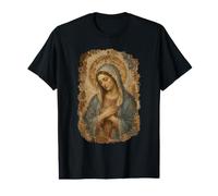 Virgen María Renacimiento Oración Retrato Icono Sagrado Obra De Arte Camiseta gráfica económica