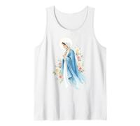 Virgen María Rosa Azul Oración Católica Camiseta sin Mangas