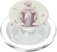Virgen María Rosa Flores Boho Minimalista Católico Cristiano PopSockets PopGrip para MagSafe