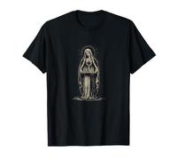 Virgen María Sagrado Corazón Cristiano con Velas De Oración Camiseta