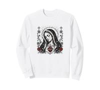 Virgen María Sagrado Corazón Cristiano Gótico Rosas Católicas Sudadera
