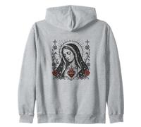 Virgen María Sagrado Corazón Cristiano Gótico Rosas Católicas Sudadera con Capucha