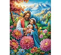 Virgen María y el Niño Jesús Puzzle 1000 Piezas Cartón Resistente para Niños Mayores 14 Años Cuentos de Hadas de Animales y Plantas Estimulación Cerebral Entretenimiento Sin Pantalla 1