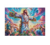 Virgen María y el Niño Jesús Rompecabezas 300 Piezas Cartón para Niños Mayores 14 Años Flora Atardecer y Pradera Noches De Cita Antiestrés Pack Completo Detalle Único Original 300 PCS