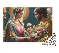 Virgen María y José Rompecabezas 1000 Piezas Cartón Premium para Parejas Reunión Amigos para Decorar Oferta Mejor Regalo 70x50cm/1000pcs