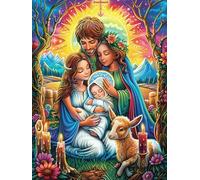Virgen María y niño Puzzle 300 Piezas Obra De Arte 3D Realista Hada Tale Wild Animals Fantasy Rompecabezas para Hombres Y Mujeres Desafío Intelectual Estera Portátil DIY Moderno 300 PCS