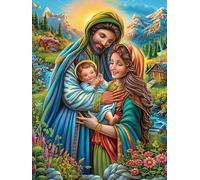 Virgen María y niño Puzzles 300 Piezas Obra De Arte Colorido Animal-Planta fantástico Rompecabezas para Adultos Decoración Hogar Moderno DIY Creativo Desafío 300 PCS