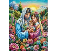 Virgen María y niño Puzzles 500 Piezas Obra De Arte 3D Familiar Premium Hada Tale Wild Animals Fantasy Rompecabezas para Adultos Aliviar Estrés Decoración Hogar Moderno DIY 500 PCS