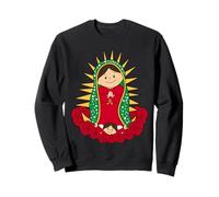 Virgencita Adorable Religious Cartoon Tee for Believers Sudadera