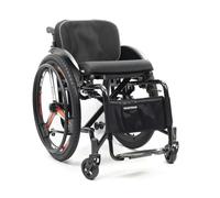Virgil - Silla de ruedas de aluminio ligera autopropulsada, silla de transporte deportiva plegable con frenos de tijera, ruedas traseras de liberación rápida y neumáticos a prueba de pinchazos, ayuda