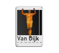 Virgil Van Dijk (9) Cartel de metal vintage para pub, club, cafetería, bar, decoración de pared para el hogar, póster retro de 20 x 30 cm