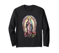 Virgin Mary Blessed Christian Women Mexican Religious Art Manga Larga