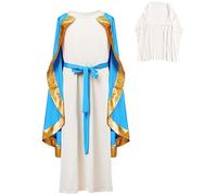 Virgin Mary Costume | Girls Child Biblical Robe Costumes | Delicate Shepherd Costume Halloween Cosplay Dress for Kids Girls