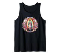 Virgin Mary Lady of Guadalupe Colorful Christian Aesthetic Camiseta sin Mangas