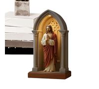 Virgin Mary Lamp - Decoración de mesa religiosa ligera devocional LED para biblioteca, estantería, espacio de meditación, salón, lugar de trabajo, sala de estudio, dormitorio, bar de café, decoración