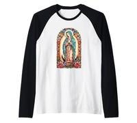 Virgin Mary of Guadalupe Religious Graphic Women Catholic Camiseta Manga Raglan