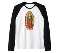 Virgin Mary Our Lady of Guadalupe Catholic Saint Camiseta Manga Raglan